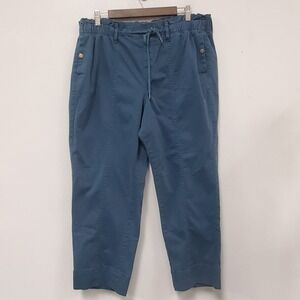 Sonoma Womens Blue Pull On Utility Pants Size XL Petite Straight Leg Pockets